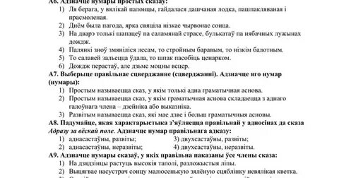 Тэставая работа па беларускай мове