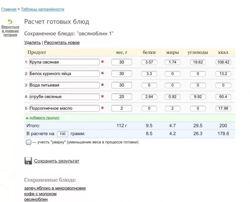 Овсяноблин калорийность на 100 грамм. Калькулятор готовых блюд. Овсяноблин посчитать калории. Овсяноблин белки жиры углеводы. Сколько калорий в матче