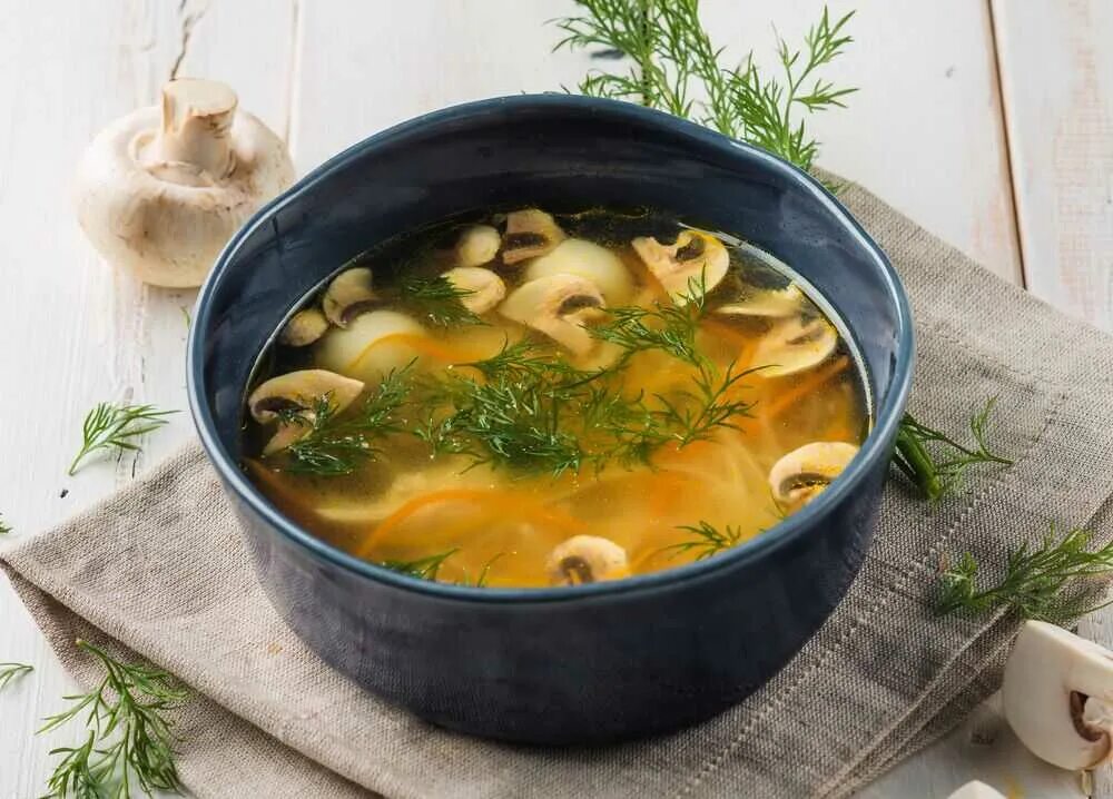 Рецепт куриного бульона с грибами