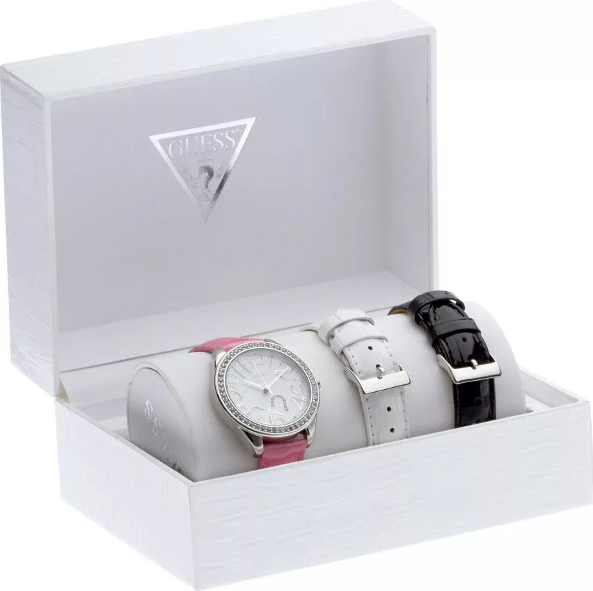 Guess комплект. Часы guess женские с тремя ремешками. часы guess набор. подарочный набор guess. guess набор часы и кольцо.