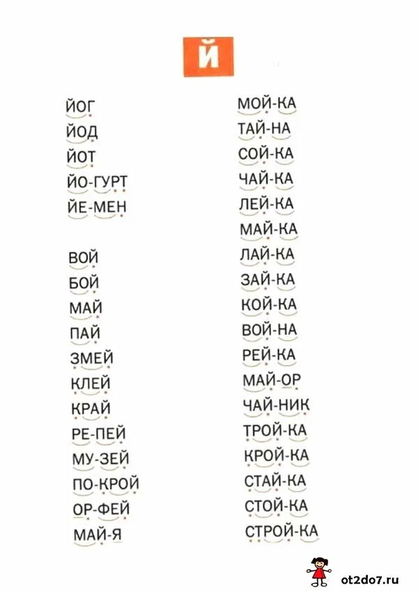 Слово начинается и заканчивается на д. Слова на букву й. Чтение слов с й для дошкольников. Чтение слов с буквой й. Чтение слогов с буквой й.