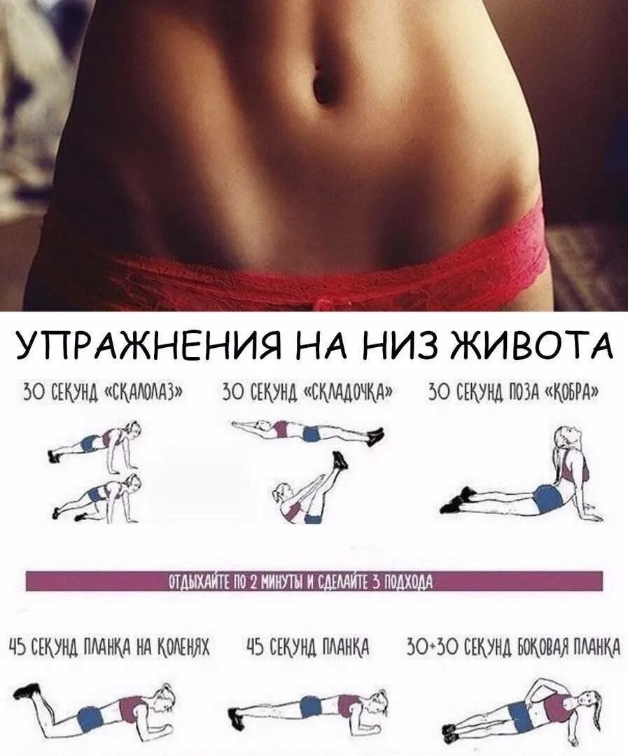 Программа для похудения живота. Упражнения для похудения низа живота. лучшие упражнения для убирания низа живота. упражнения на пресс нижней части живота для женщин. упражнения для похудения низа живота и боков.
