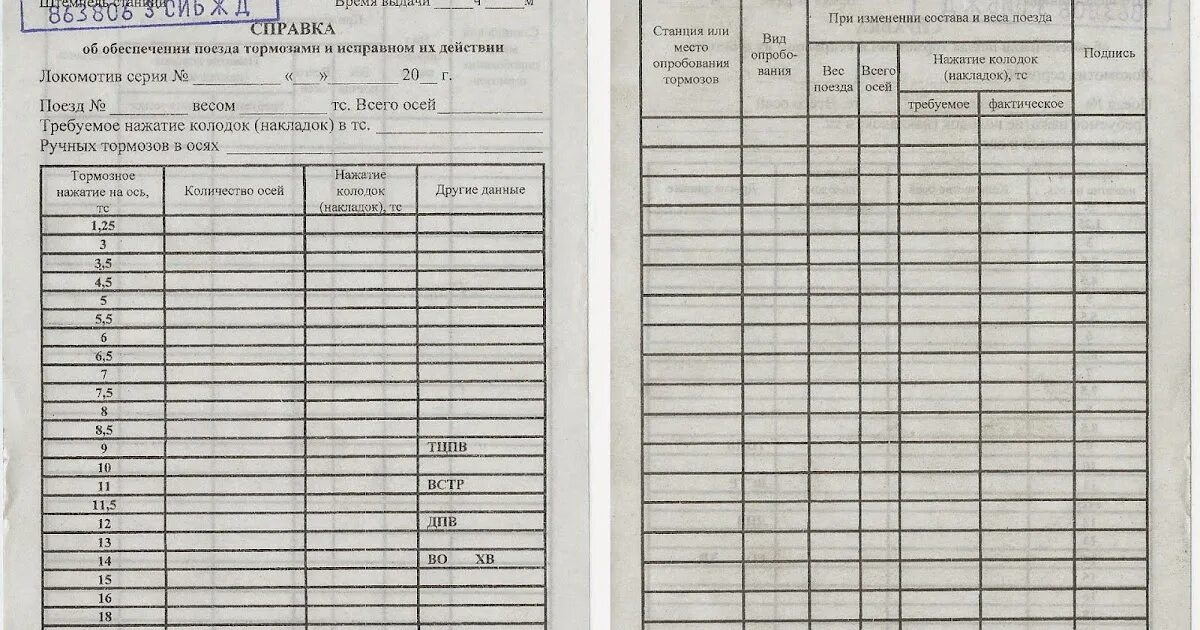 Справка ву 45 пассажирских вагонов. Натурный лист грузового поезда формы Ду-1. Справка ву-45 об обеспечении поезда тормозами и исправном их действии. Справка формы ву-45 об обеспеченности поезда тормозами.