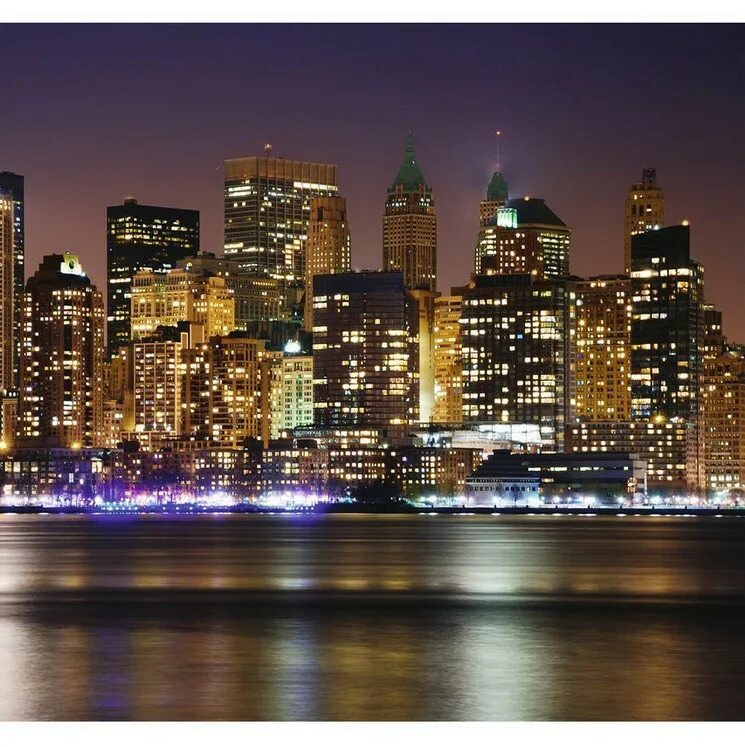 Какой город можно купить. Ночной Нью-Йорк фотопанно. Вид на Манхэттен с Гудзона. Фотообои ночной Манхеттен. Панорама Нью Йорк Гудзон.