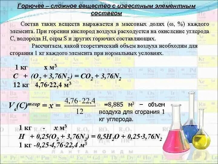 Составьте уравнение горения в кислороде углерода. Уравнение горения сложных веществ. горение простых веществ в кислороде.
