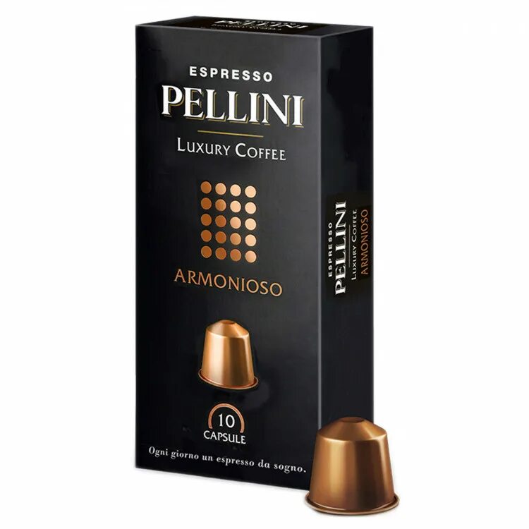 Сколько кофе в капсуле. Кофе в капсулах Pellini. Кофе Pellini armonioso 10 капсул по 5гр Nespresso. Pellini / кофе в капсулах для Nespresso. Капсулы для кофемашины Nespresso 100 Арабика.