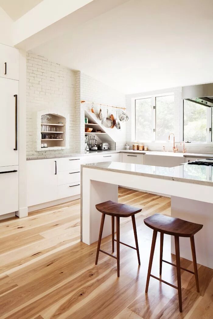 Revêtement sol cuisine : 19 modèles de sols pour une cuisine au top Parquet cuis