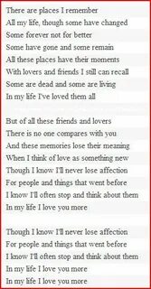 Me and my life text