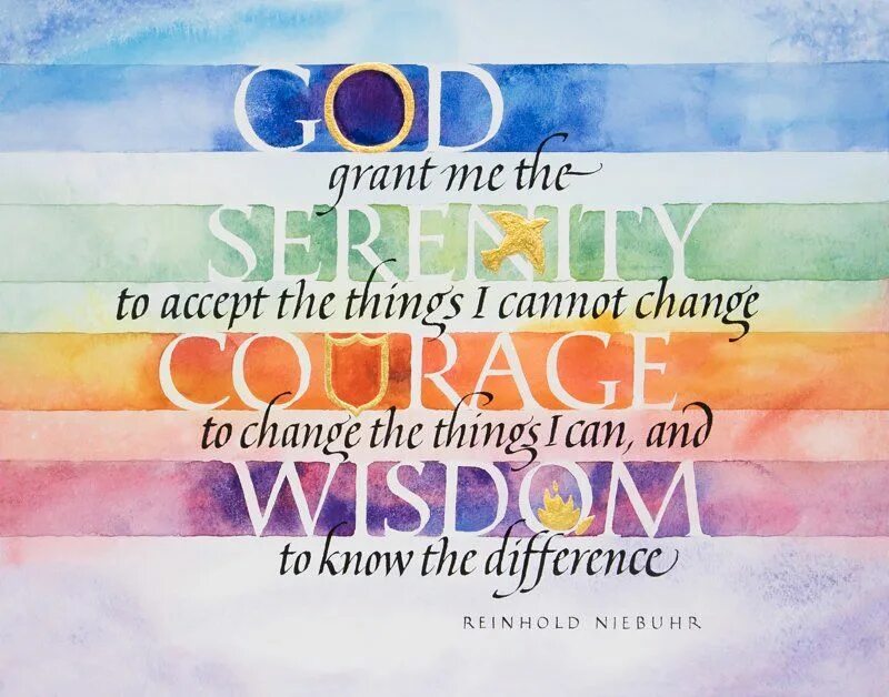 Accept things. Serenity Prayer. The New Serenity Prayer. Dimensions - 65100 Serenity Prayer.