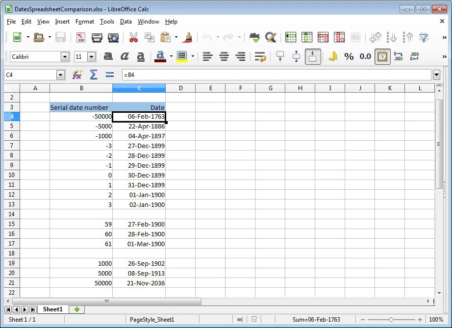 B 1 в librecalc