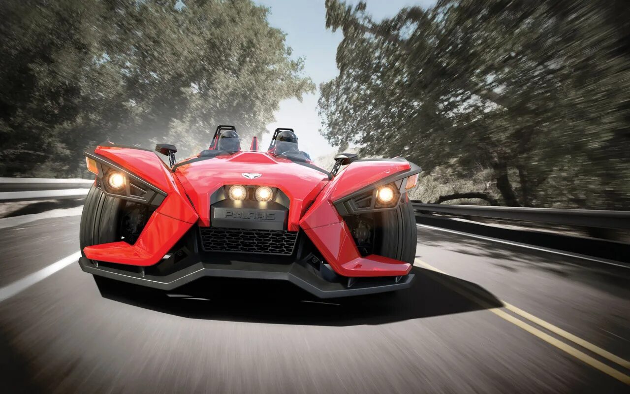 Трицикл Поларис Slingshot. Машина Polaris Slingshot. Трёхколёсный спорткар Polaris. Polaris Slingshot 2014. Polaris slingshot