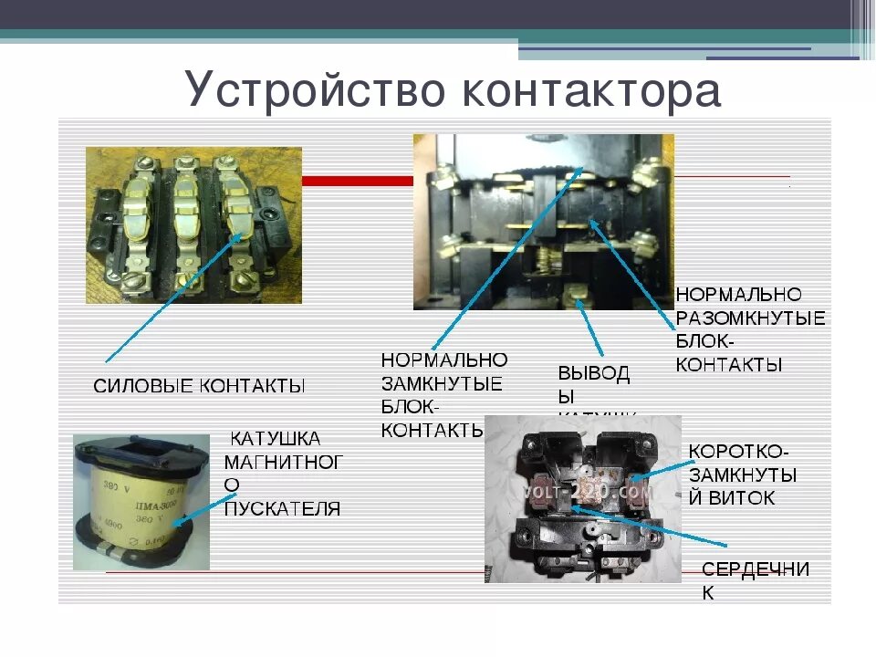 Контакторы состоят из