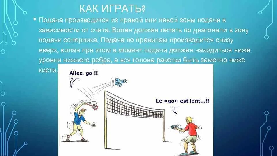 Бадминтон до скольки. Правила игры по бадминтону. Бадминтон игра подача. Подачи в одиночной игре бадминтон. Правила подачи в бадминтоне.