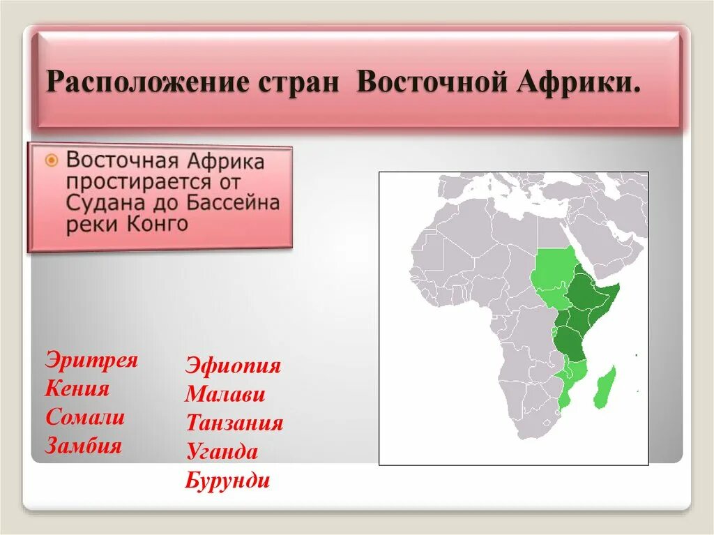 8 стран африки. Страны Восточной Африки 7 класс география. Состав территории Восточной Африки. Государства Восточной Африки. Восточно африканские страны.