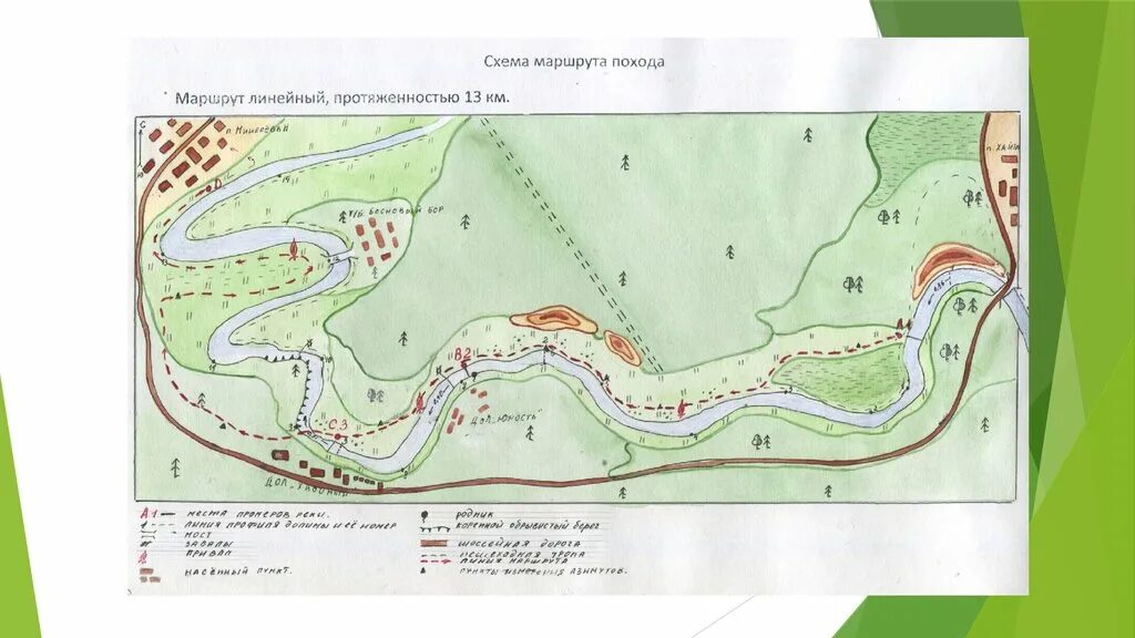 Схема маршрута похода