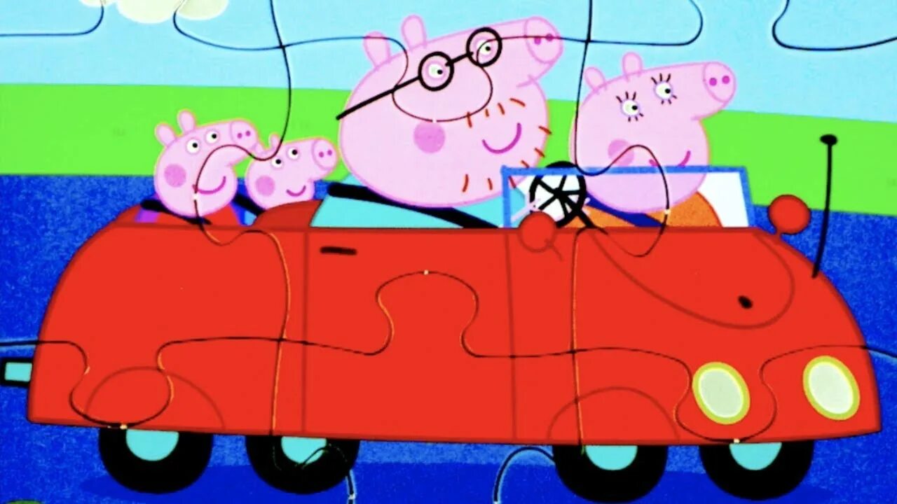 Игра свинка машина. Машина папы Свина. Пеппа на машине. Свинка Пеппа машина. Красный автомобиль машина Свинка Пеппа.