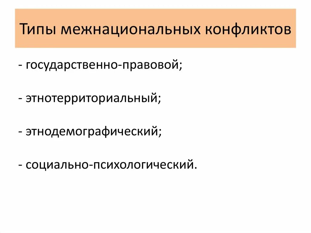 Понятие межэтнического конфликта