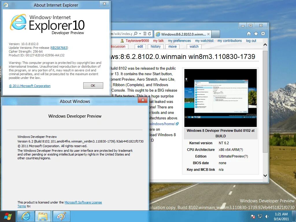 Windows 8 developer Preview build 8102. Windows developer Preview build 8102. Windows 8 Beta build 8102. Windows 8 build 2011.