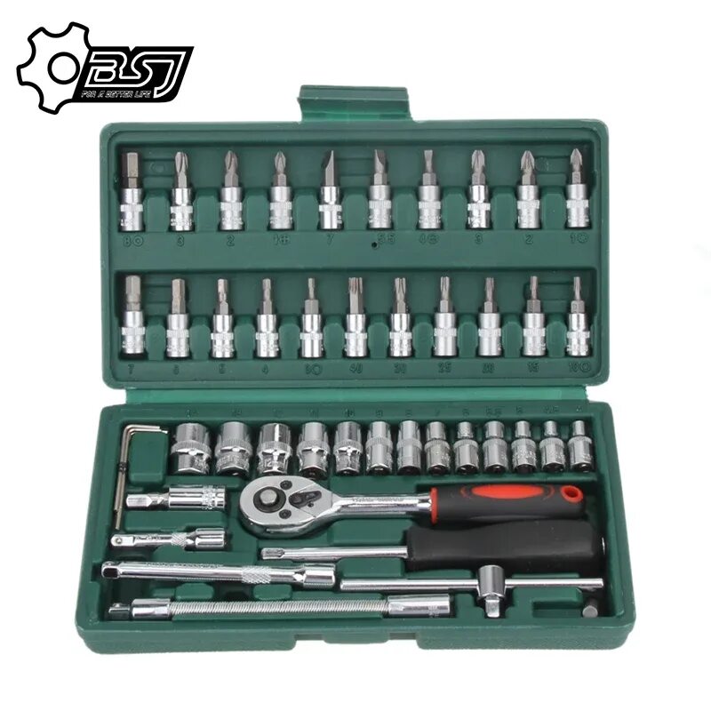 Набор головок гаечных. 46 PCS Socket Set(1/4”) CR-V. Socket Wrench Set набор инструментов. Набор инструментов 46 PCS. Набор инструментов Калибр НГУ-28-1/4" (головки+ключ-трещотка).