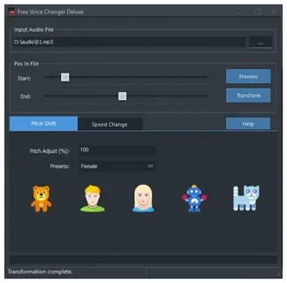 Voice changer client demo голоса