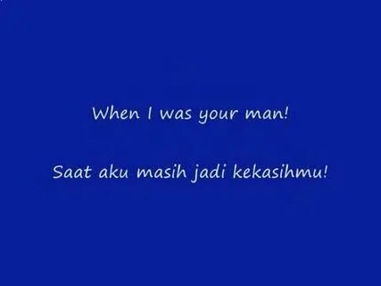 When i was your