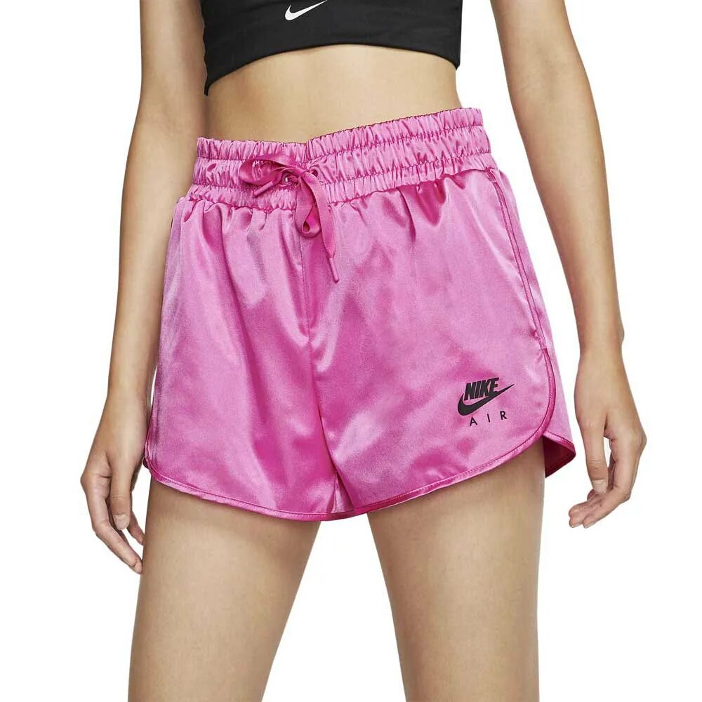 Атласные шорты. Женские шорты Nike Sportswear Air shorts. Шорты найк аер розовые женские. Атласные шорты женские.