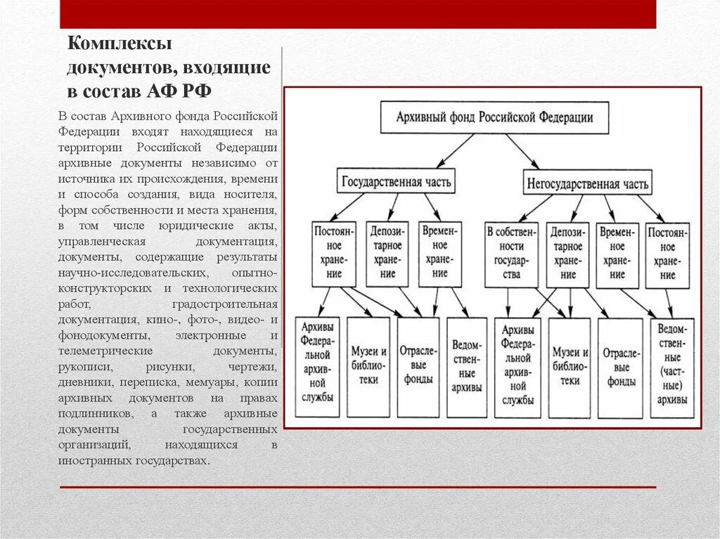 Структура архивного фонда РФ схема. Организация документов архивного фонда РФ. Архивный фонд РФ схема. Схема классификации дел архивного фонда.