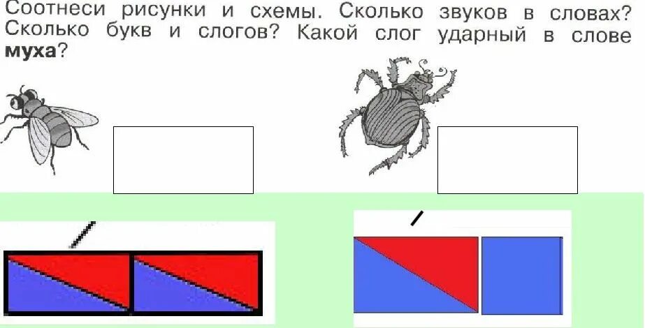 Звуковой анализ слова схема. Муха звуковая схема. Соотнеси рисунки и схемы. Слоговые схемы.