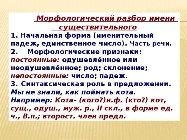 Морфологический разбор существительного мн.ч. Памятка морфологический разбор существительного. Морфологический разбор частей речи существительного. Морфологический разбор им сущ 3 класс. Разбор множественного существительного