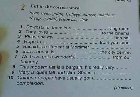 Fill in the correct words lead