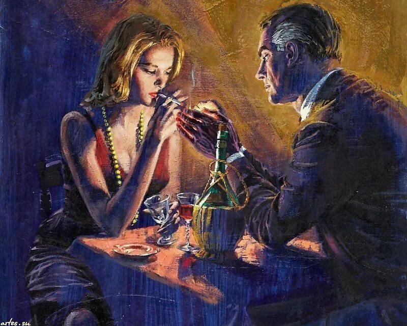 Мужчина за столиком в кафе живопись. Свидание живопись. Встреча живопись. Мужчина и женщина живопись. Песня посидим помолчим не нужны слова