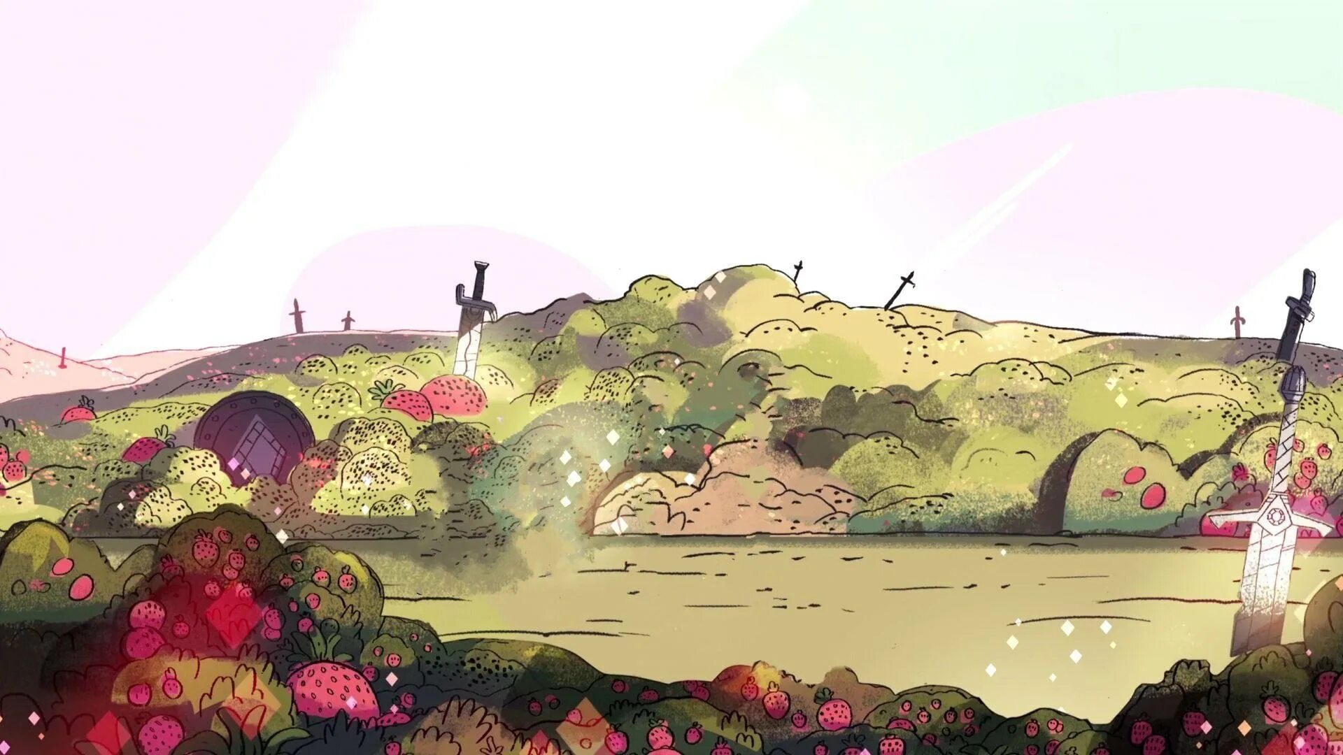 Вселенная стивена обои. Steven universe фоны. земляничное поле вселенная стивена. steven universe background.