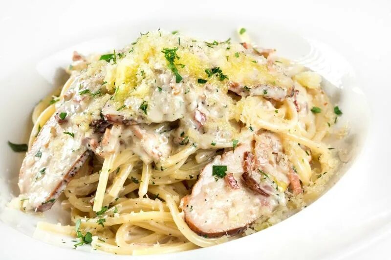 Сливочная паста с курицей и беконом - кулинарный пошаговый рецепт с фото * INMYR