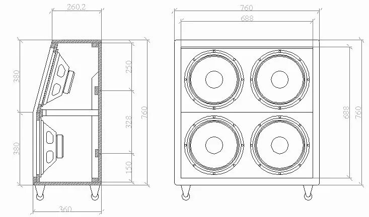 Чертеж гитарного кабинета 4х12 Маршал. Dynacord sub 18 чертеж. Чертежи кабинета Marshall 4x12.