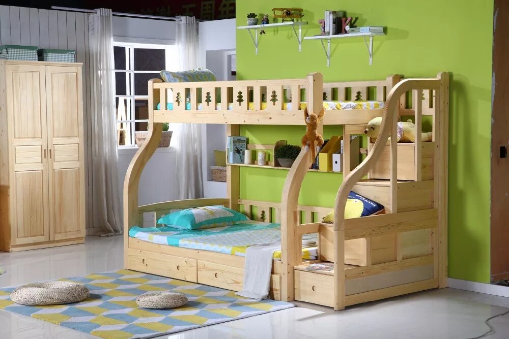 Деревянная двухэтажная кровать для детей. Кровать тимберика двухъярусная. Двухъярусная кровать из массива дерева. Детские двухъярусные кровати из дерева. Деревянная двухъярусная кровать 80*200.