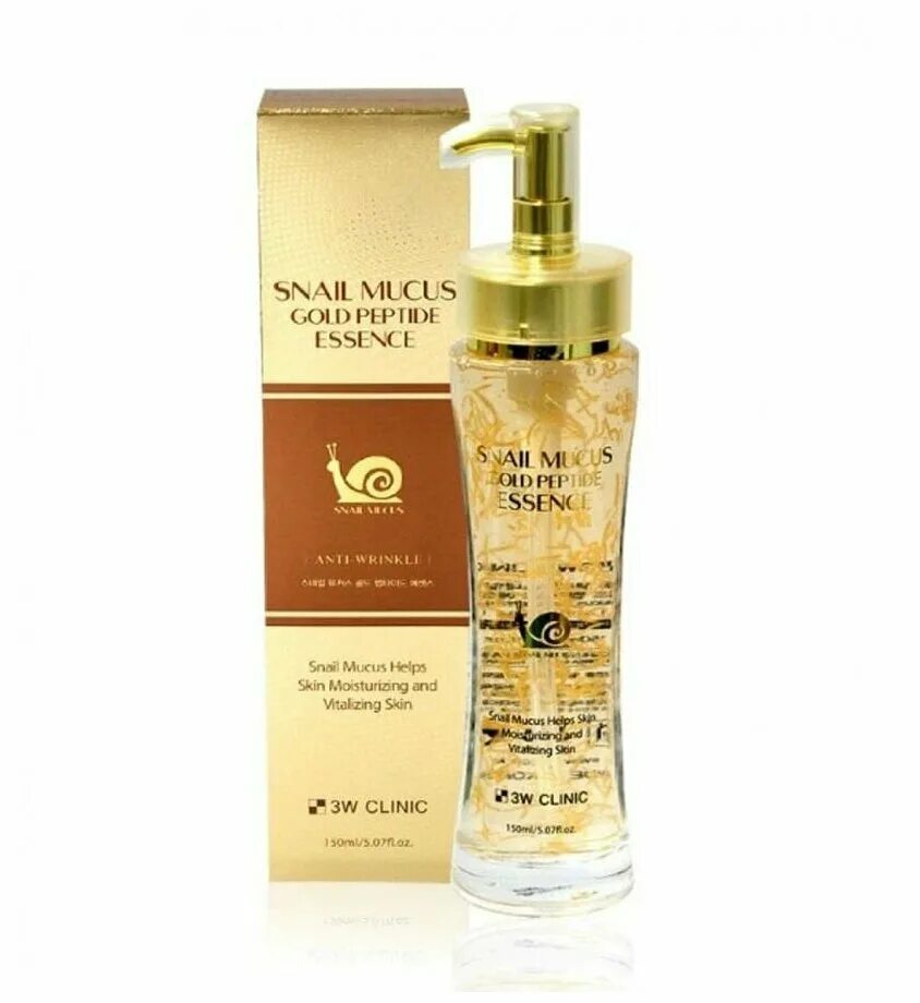 3w Clinic Snail mucus Gold Peptide Essence 150ml. Ekel Snail Gold Essence 150 мл.. 3w Clinic Gold Snail Intensive Care Cream. 3w Clinic Snail mucus Gold Peptide Essence, объем 150. Восстанавливающая эссенция