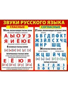 Плакат Звуки русского языка А2 Палон 180920347 купить за 215 ₽ в интернет-магази