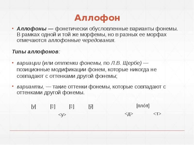 Что такое вариант. Типы аллофонов в русском языке. фонемы и аллофоны в английском языке. аллофоны гласных фонем русского языка. варианты и вариации фоне.