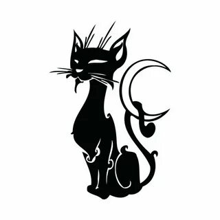 Белый кот наклейка