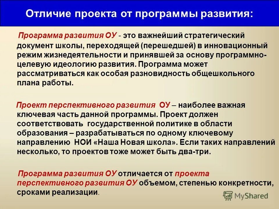 Программа перспективного развития. Программа перспективного развития