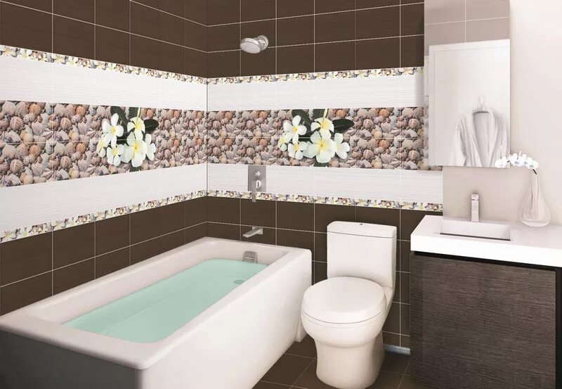 Relax бежево-голубая 25x50 Alma Ceramica - Плитка Альма Керамика Релакс бежево-г
