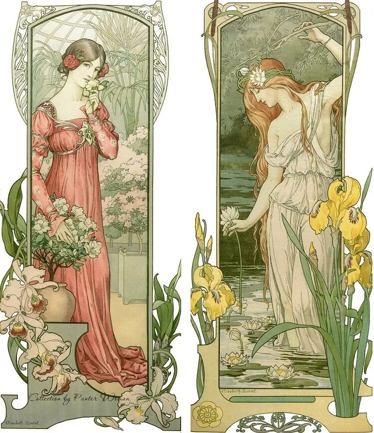 элизабет сонрель «корделия». арт нуво 4. альфонс муха стиль модерн. модерн альфонс муха. альфонс муха паттерн.