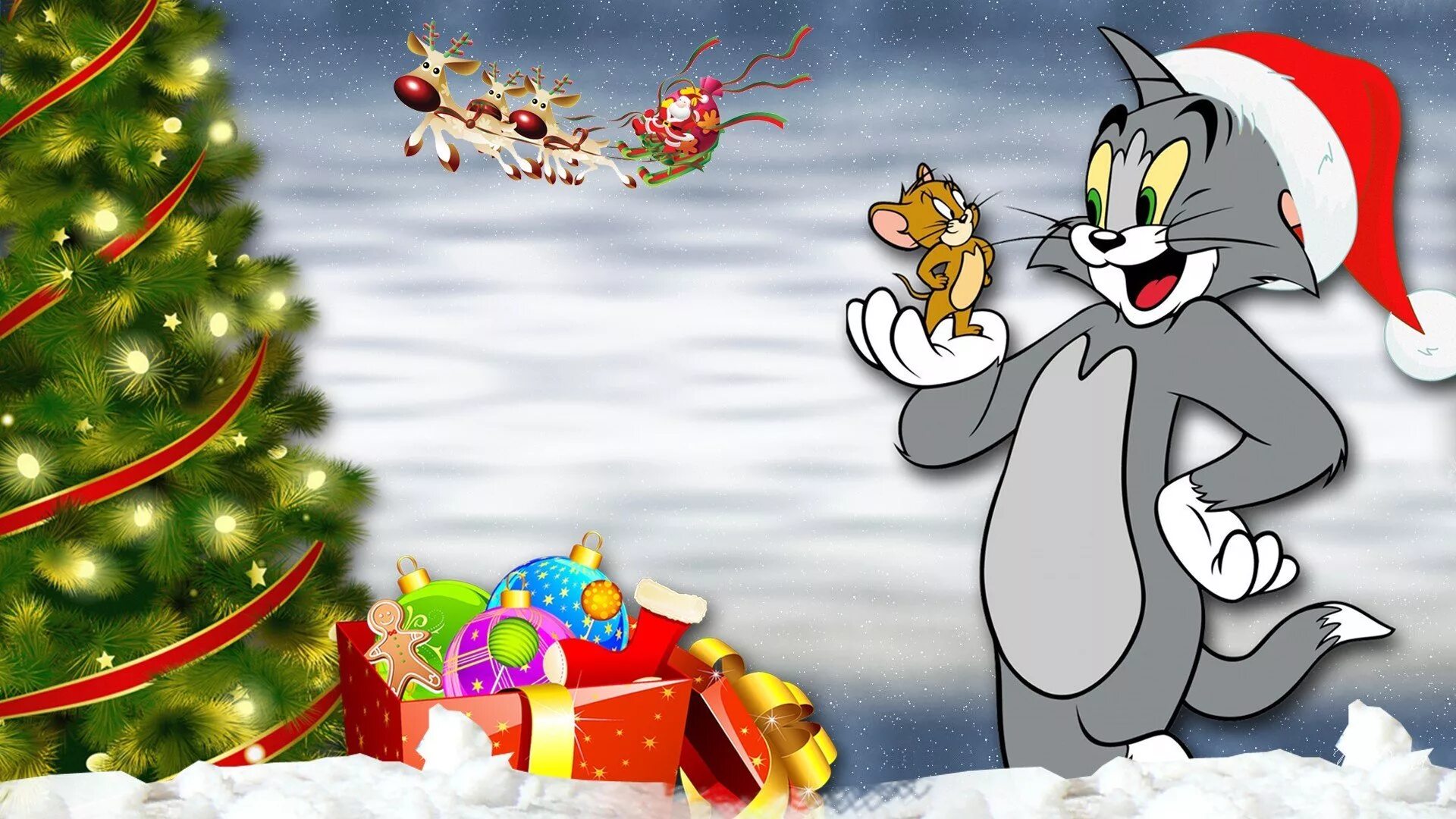 Tom and Jerry Рождество. Новогодние мультяшные персонажи. Новогодние картинки мультяшные. Новогодние герои мультфильмов. Том и джерри новогодние