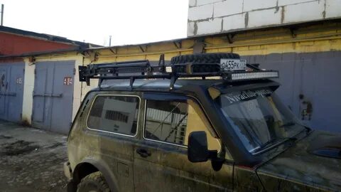 Крепление светодиодной балки на ниву
