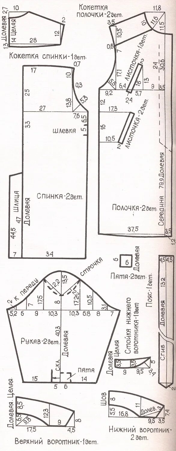 Полочка с кокеткой. Выкройки из журнала я шью сама 1989 года. Кокетка полочки. Выкройки журналов 90. Полочка с кокеткой фото.