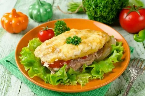 Картофель фарш помидоры и грибы