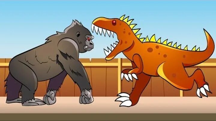 Кинг против динозавров. Кинг Конг против динозавра Рекса. Кинг Конг против против динозавров. Динозавр из мультика.