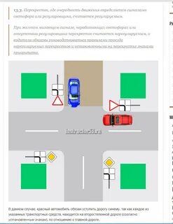 Движение на перекрестке без светофора