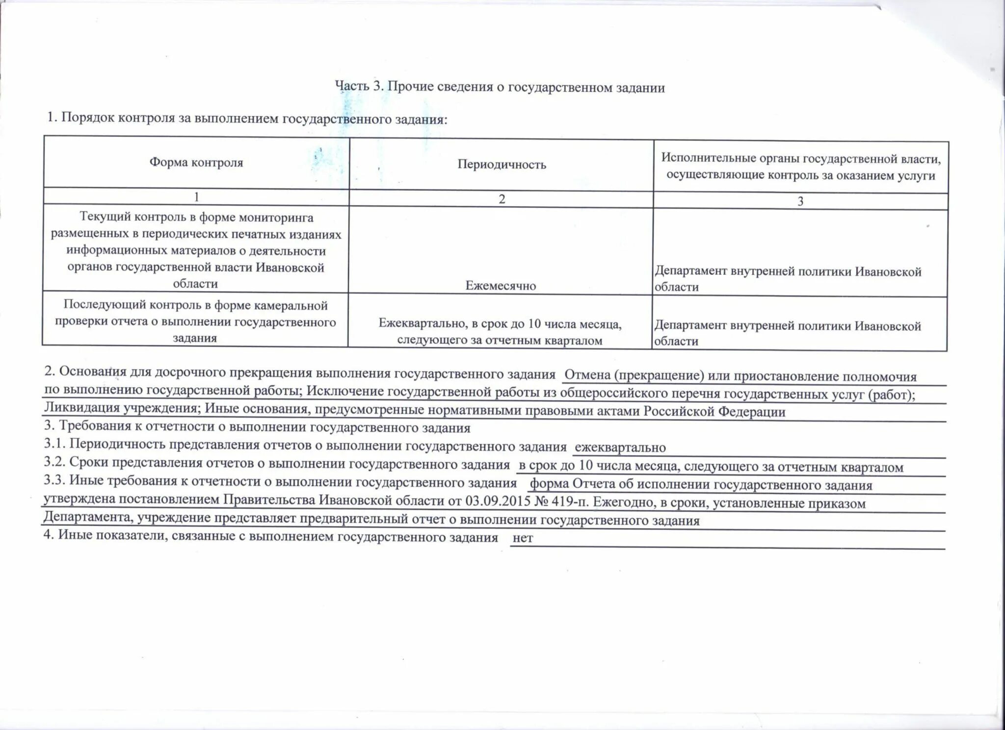 отчет о выполнении государственной работы