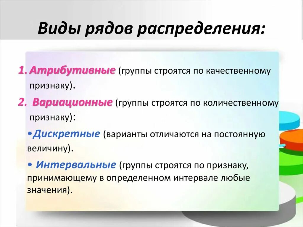 Т к многие виды. Виды рядов распределения в статистике. Понятие ряда статистического распределения. Вит ряда распределения. Ряды распределения и их виды.